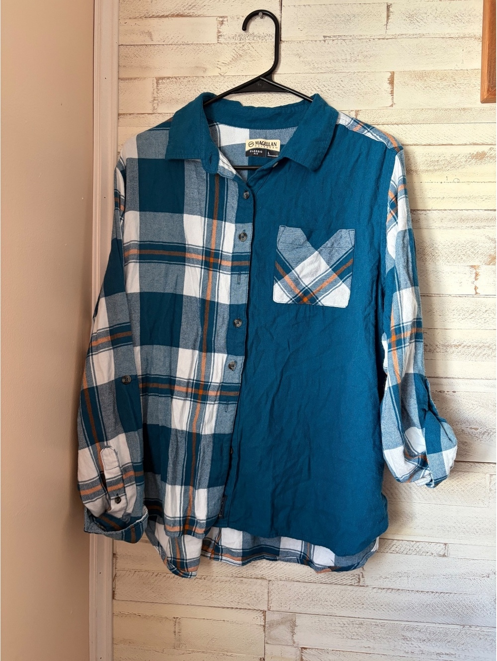 Magellan Outdoors blue plaid white Academy Outfitters large